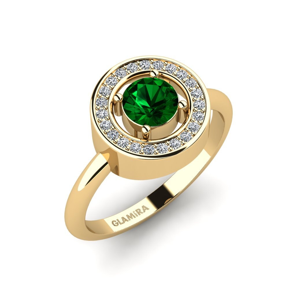 Green Zirconia Engagement Ring Sarele
