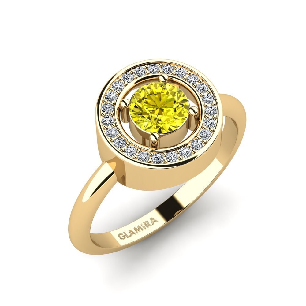 Diamante Amarillo Anillo de compromiso Sarele