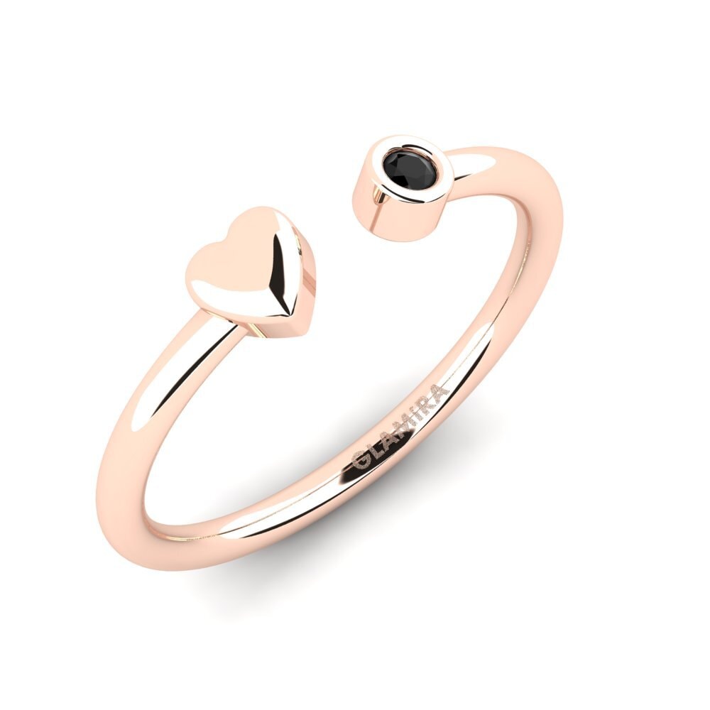 Oro Rosso 375 Onice Nero Anello Sarenurah