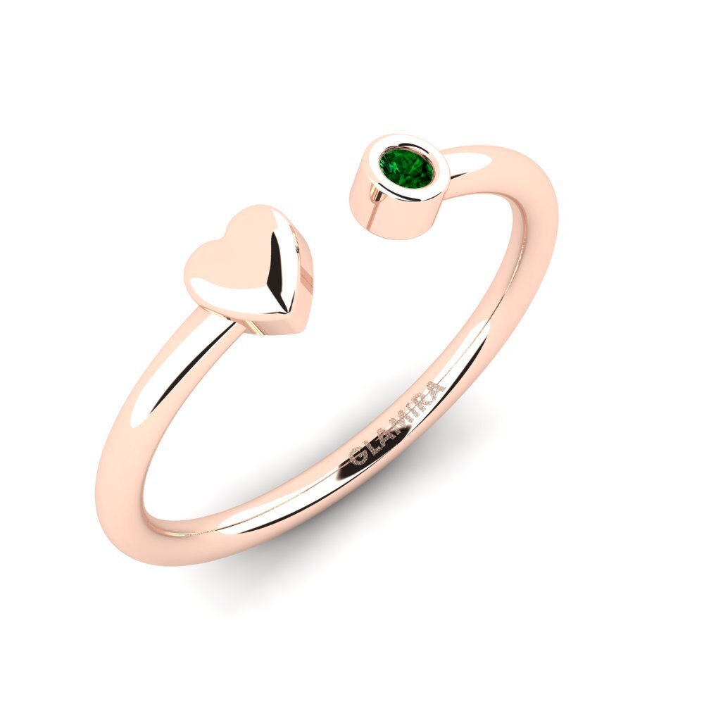 14ct Rose Gold Green Zirconia Ring Sarenurah