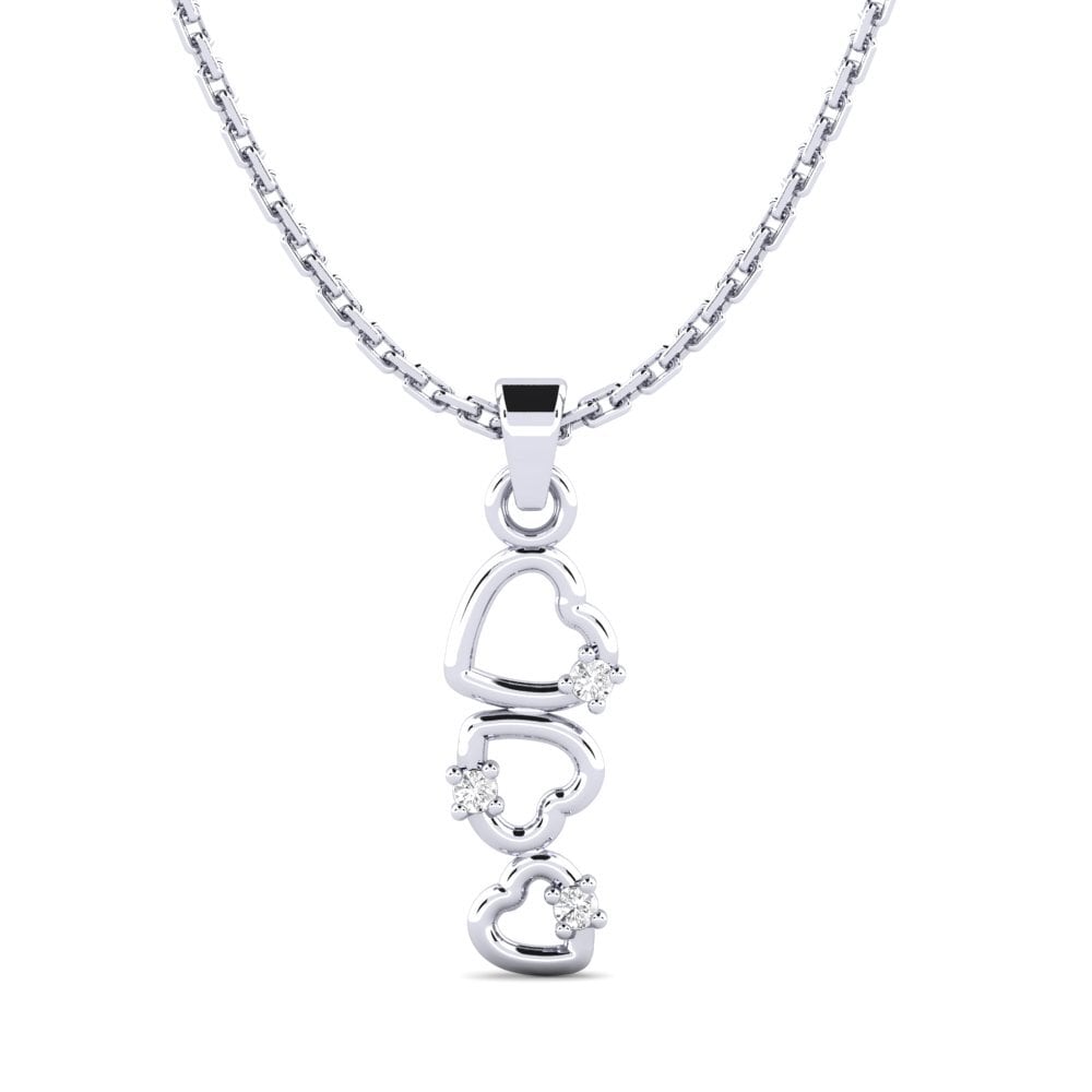 14k Oro Blanco Zafiro blanco Colgante de Mujer Sarhujans