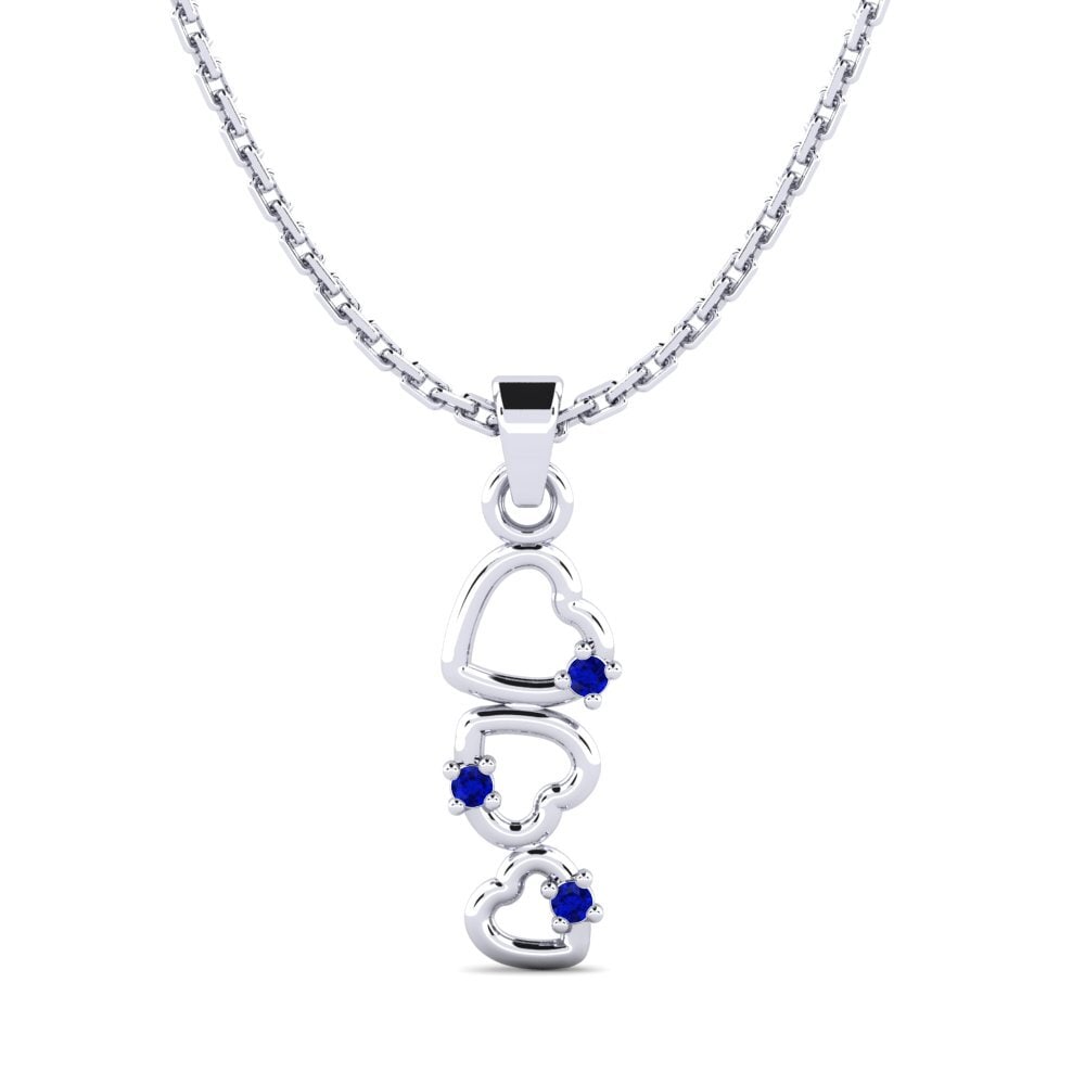 18k Oro Blanco Zafiro Colgante de Mujer Sarhujans