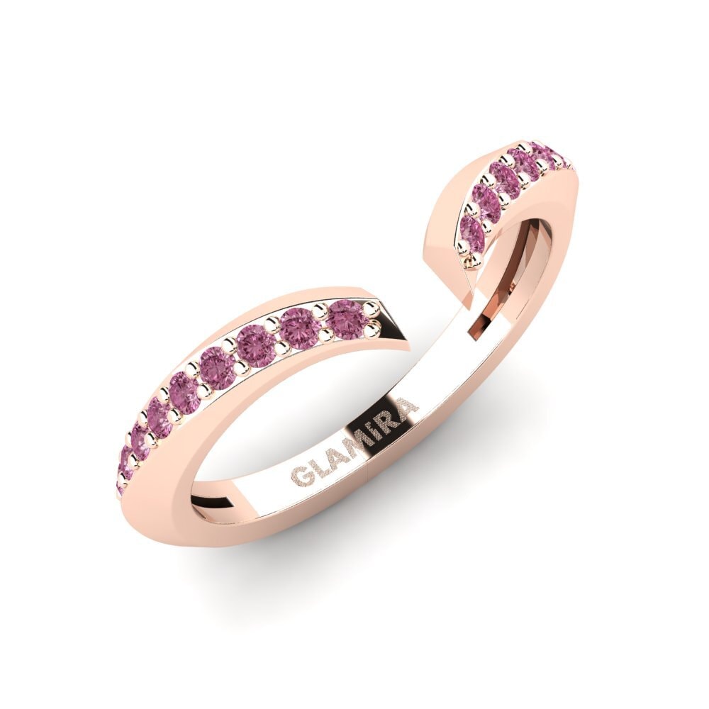 14k Oro Rosa Granate Rhodolite Anillo Sarkans