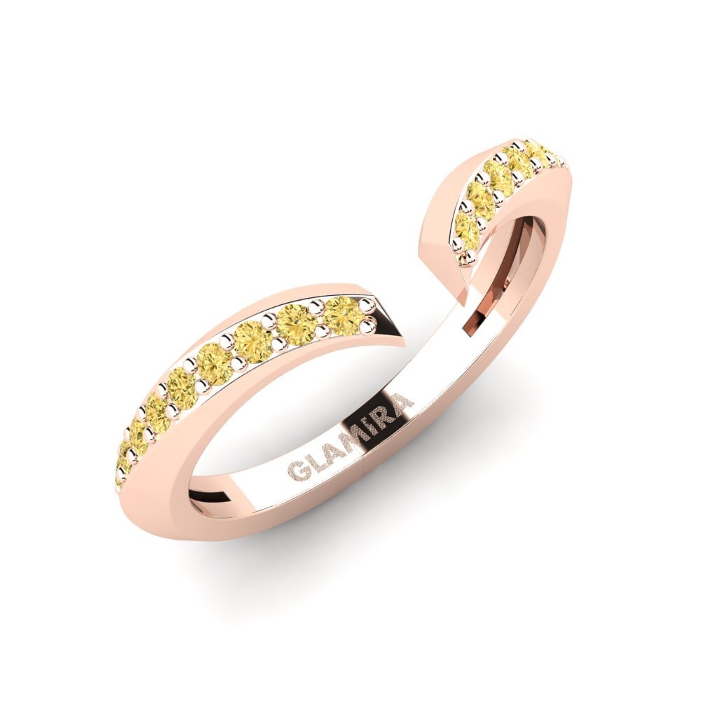 14k Oro Rosa Diamante Amarillo Anillo Sarkans