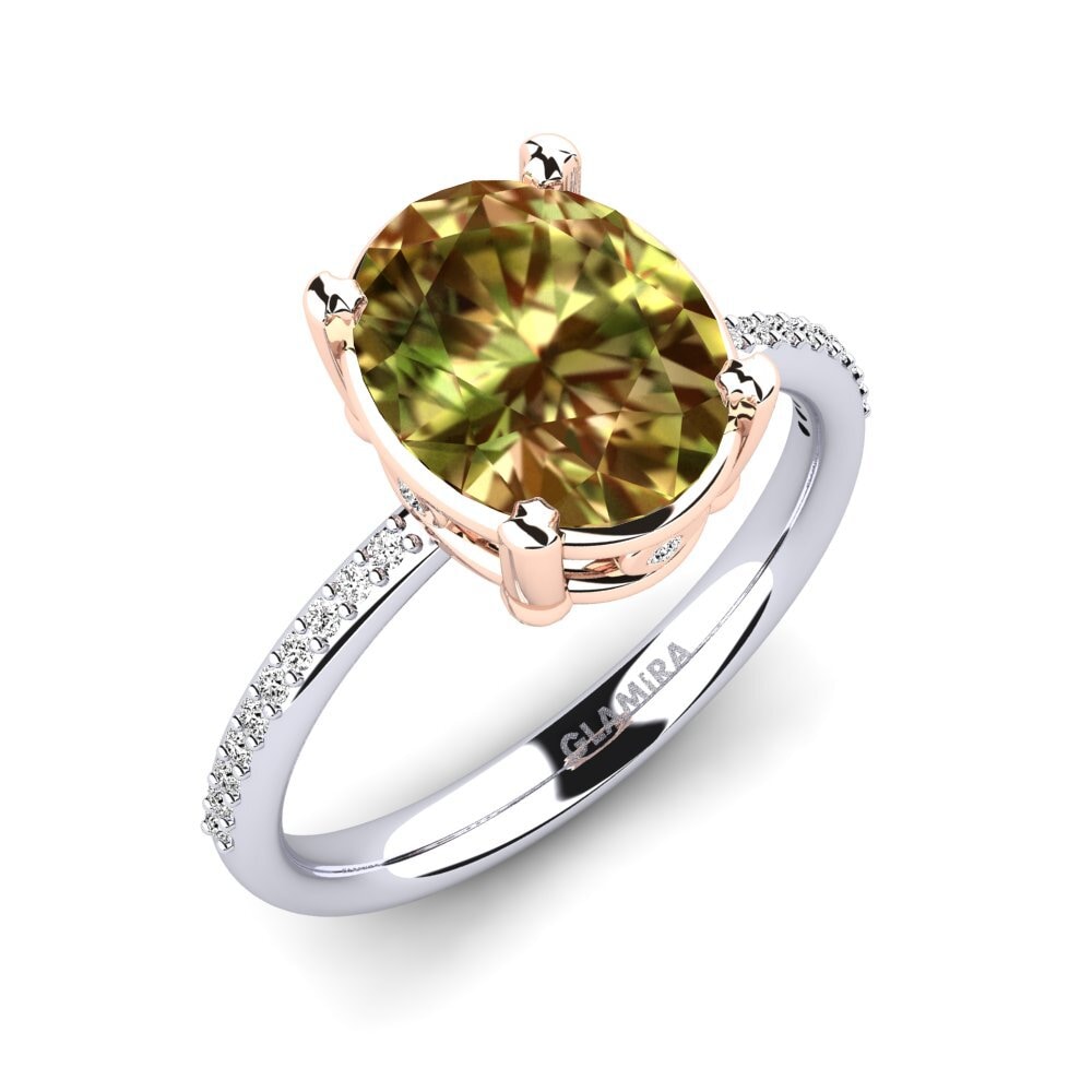 14ct White / Rose Gold Sultan Stone Engagement Ring Sarolta