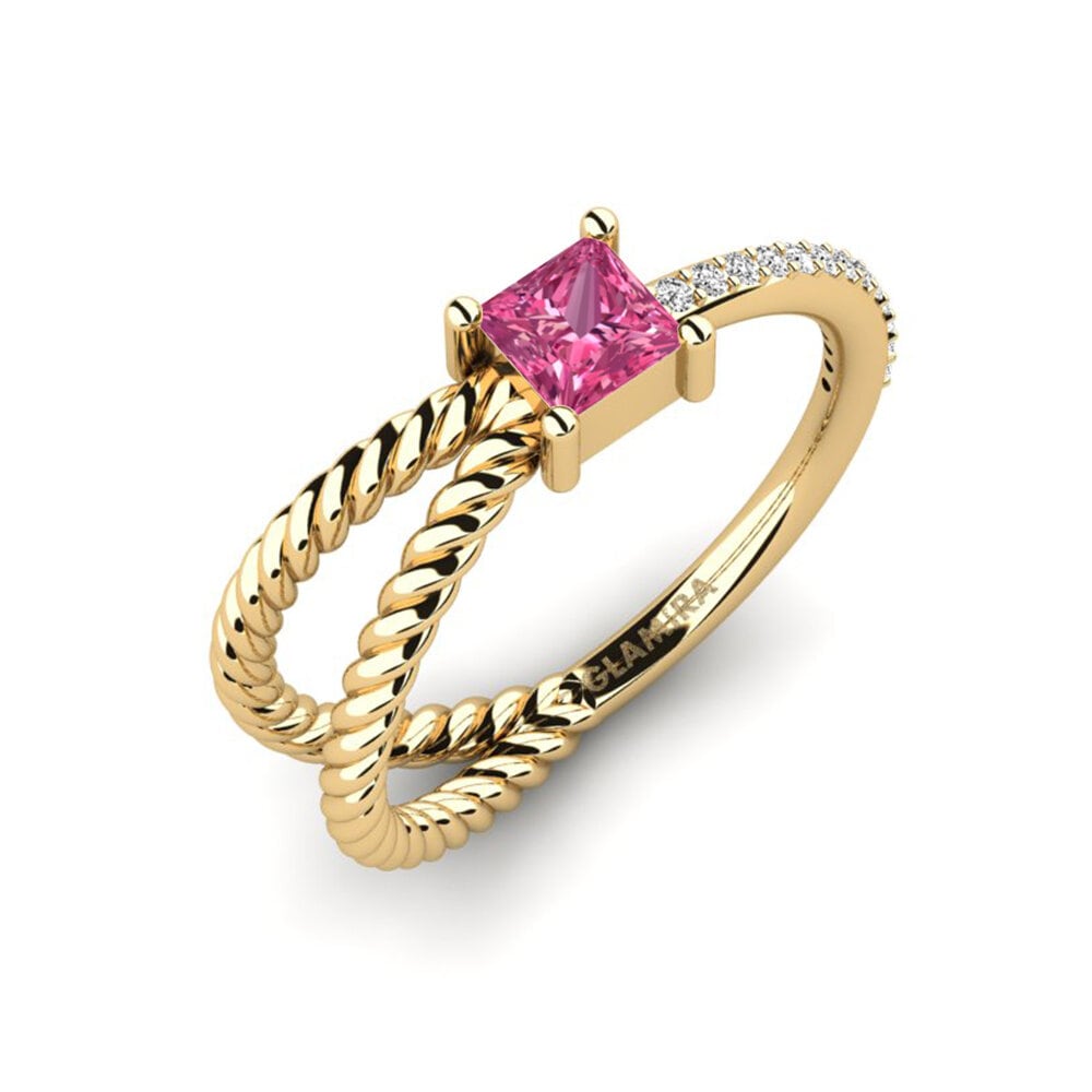 Princess Pink Tourmaline Engagement Ring Sassier