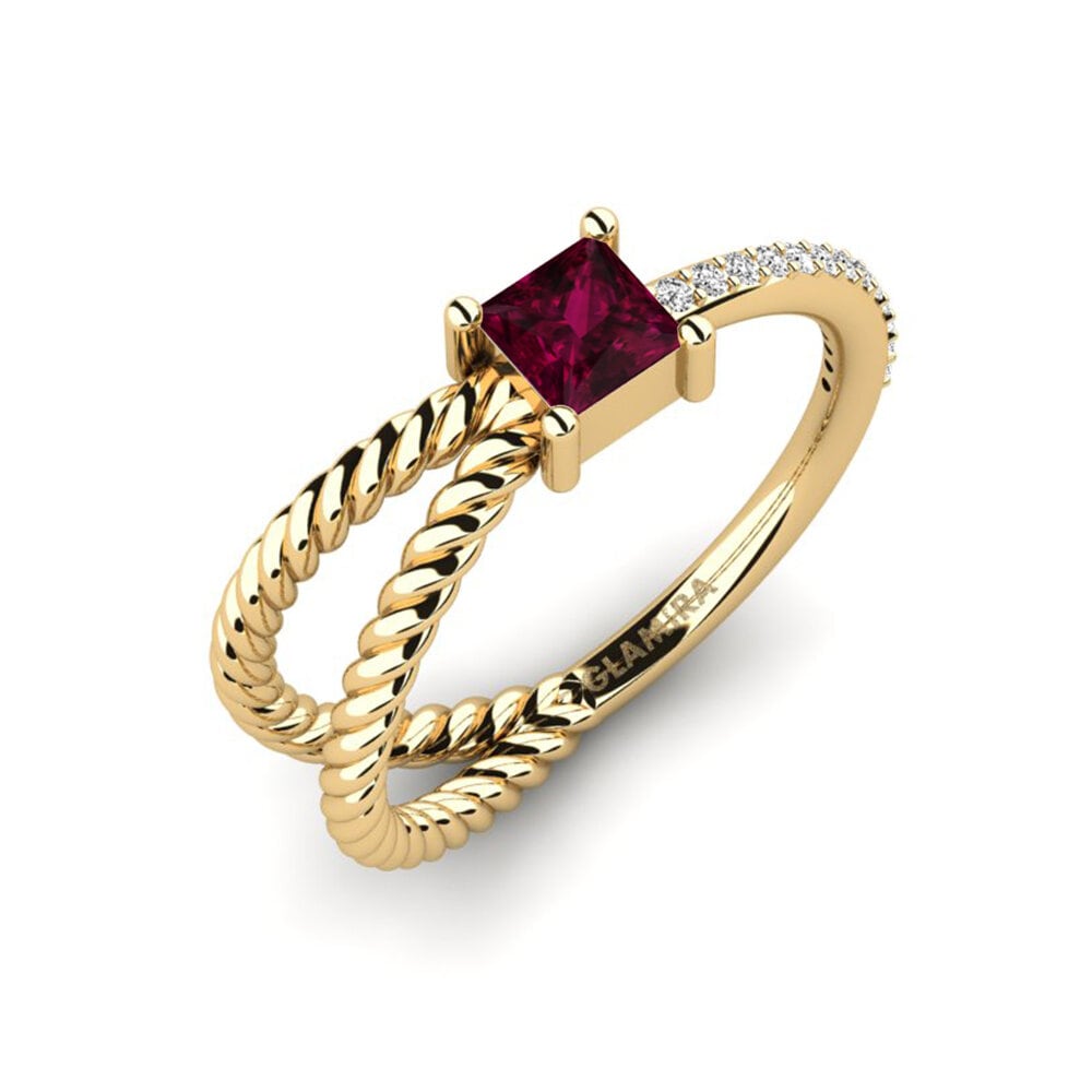 Princess Rhodolite Garnet Engagement Ring Sassier