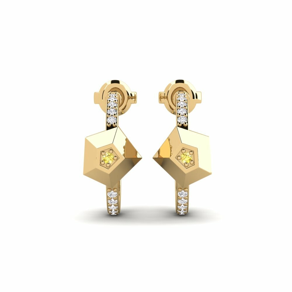 Yellow Sapphire Women's Earring Saturn