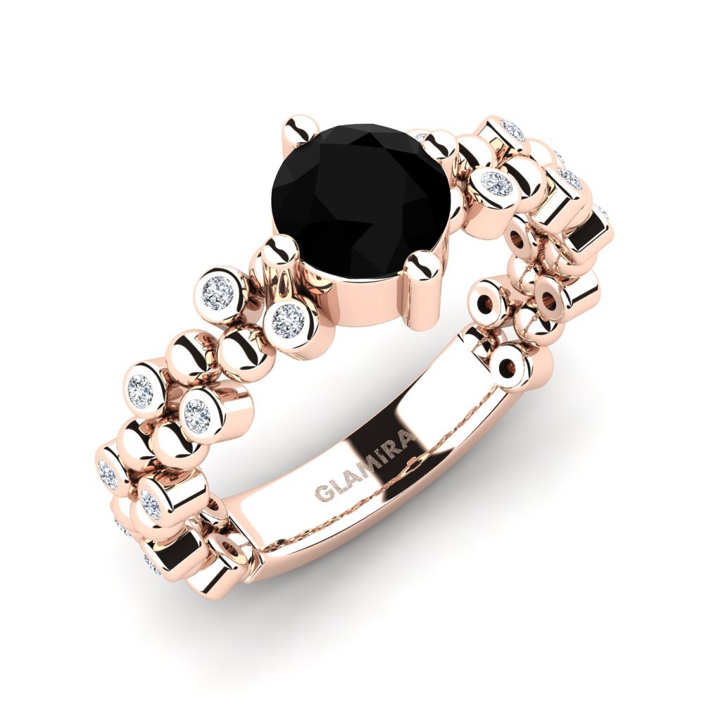 Black Diamond Engagement Ring Saturnina