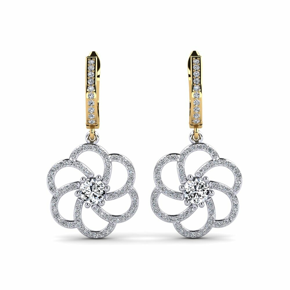 18k Oro Blanco & Amarillo Pendiente de mujer Sauers