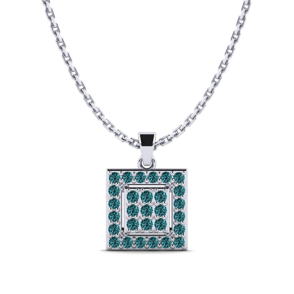 Diamante Azul Colgante de Mujer Saul