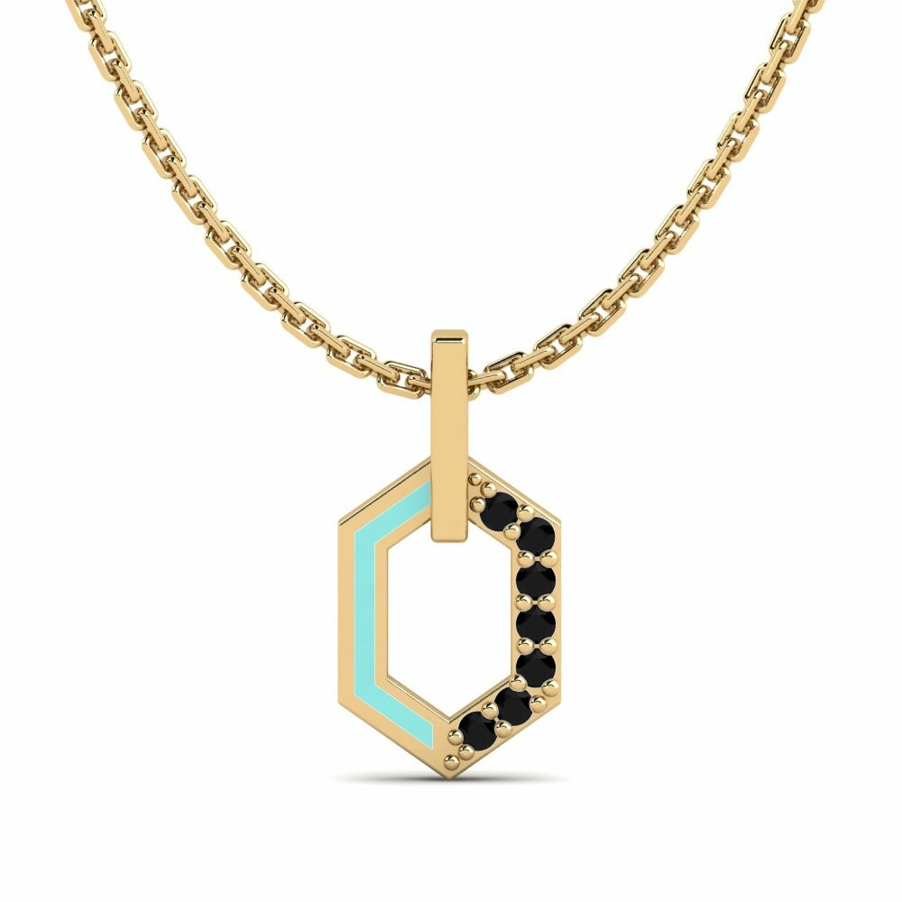 Vàng 9K black-onyx Mặt dây chuyền nữ Saule