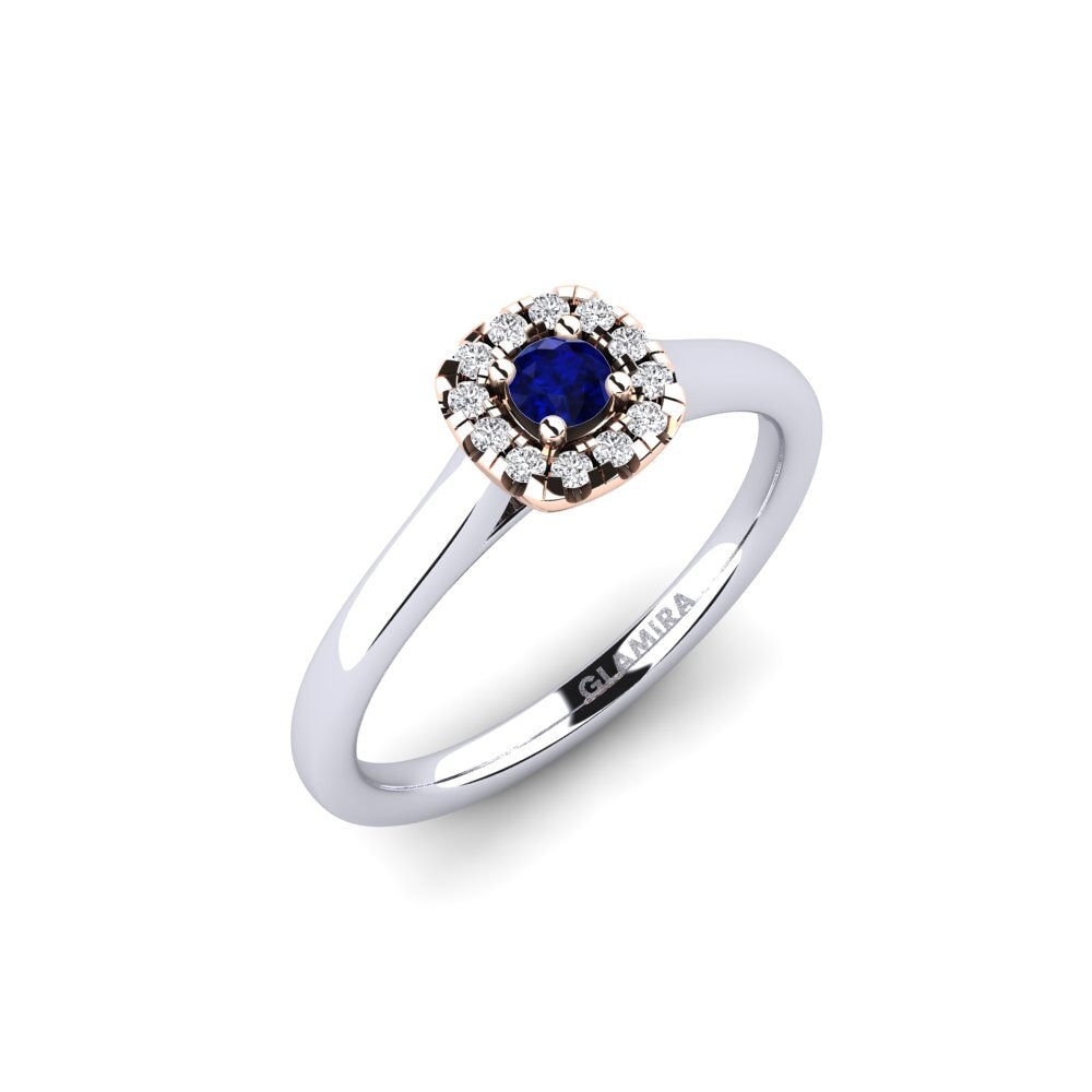 14ct White & Rose Gold Sapphire Engagement Ring Savanna