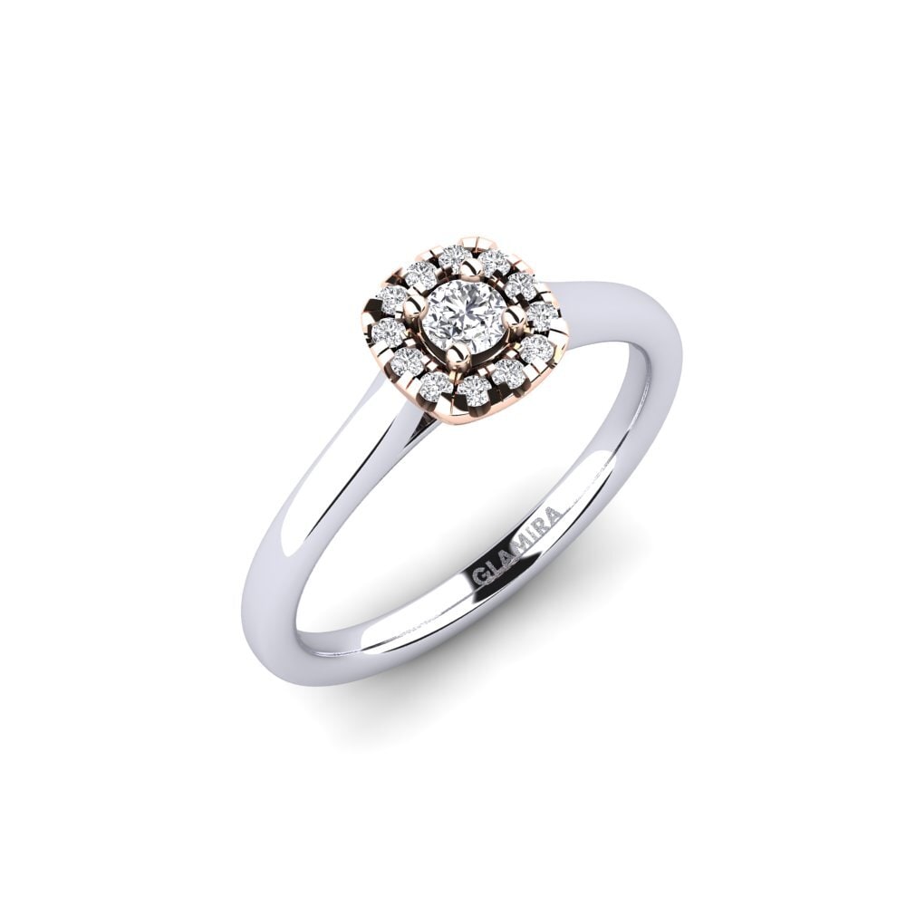 Vàng Trắng-Đỏ 18K Nhẫn đính hôn Savanna 0.1 crt