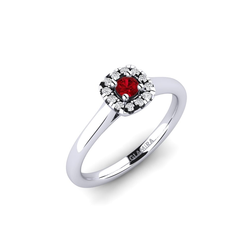 Red Zirconia Engagement Ring Savanna 0.1 crt