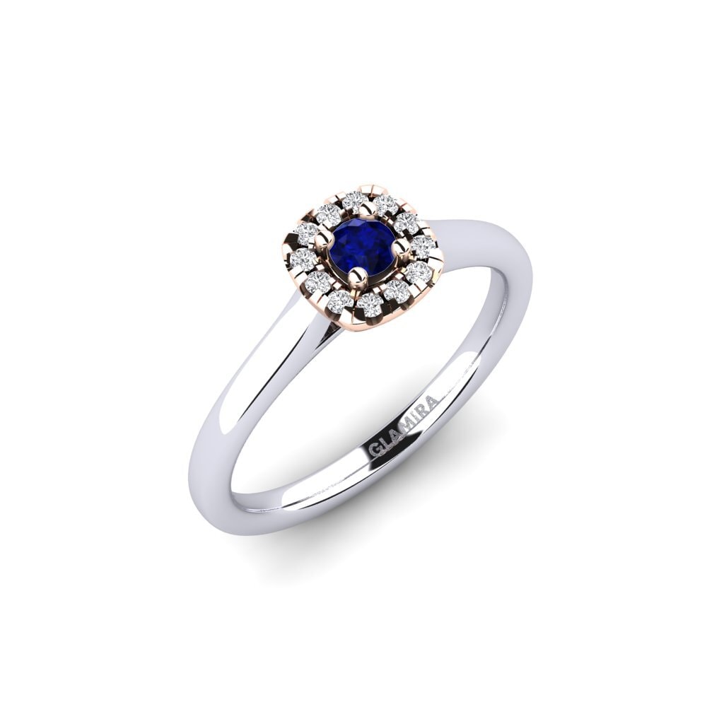14ct White & Rose Gold Sapphire Engagement Ring Savanna 0.1 crt