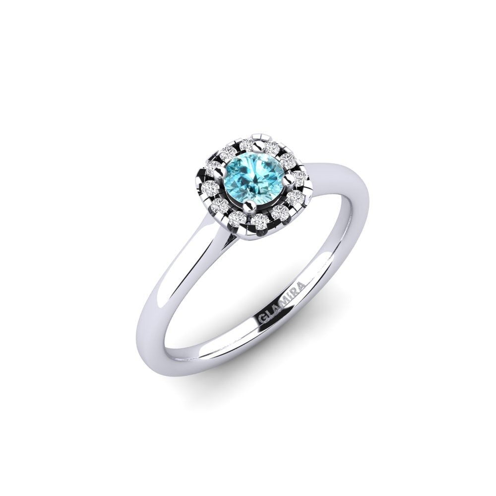 Blue Zircon Engagement Ring Savanna 0.25 crt