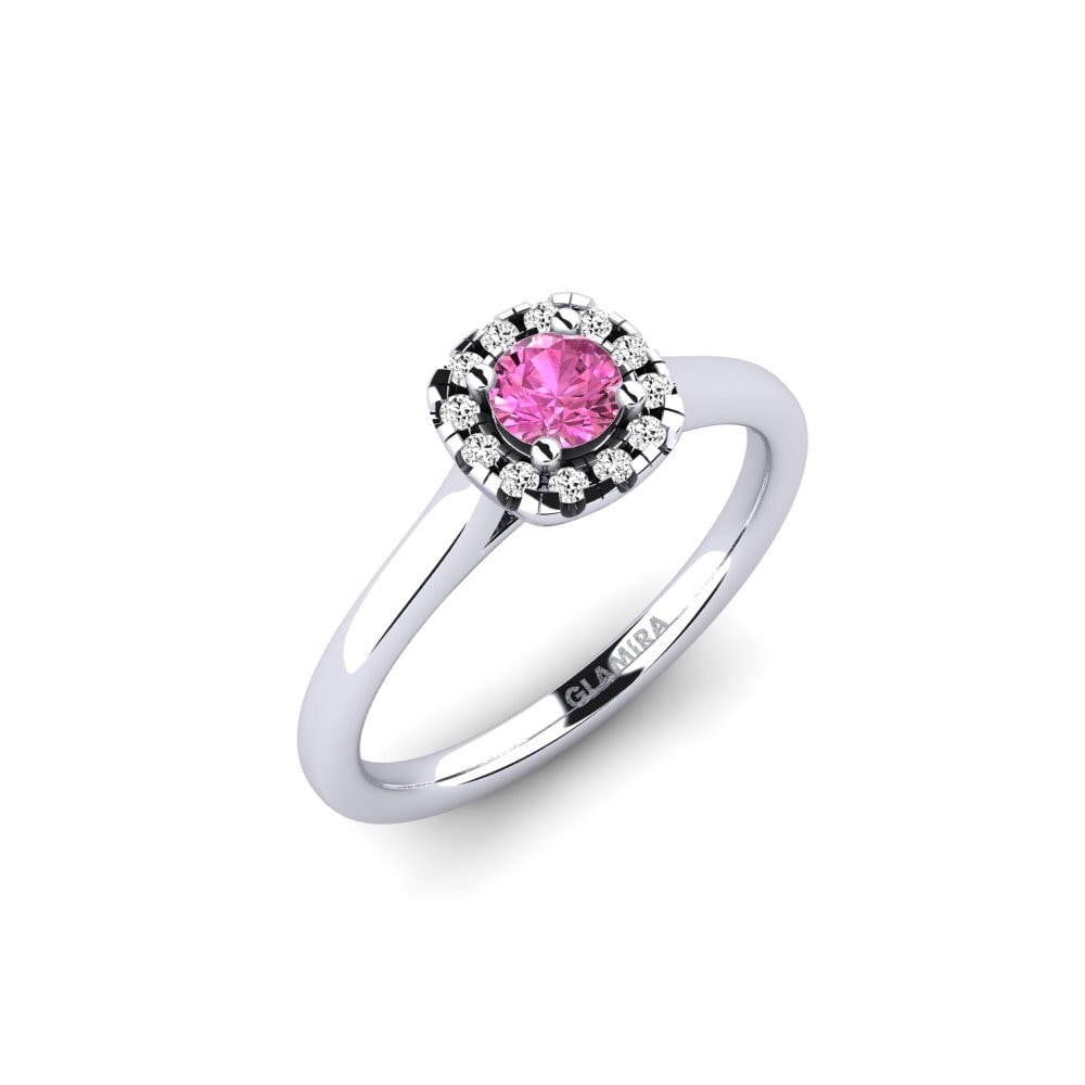 Topázio Rosa Anel de Noivado Savanna 0.25 crt