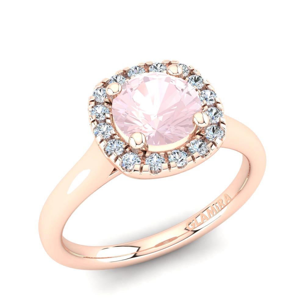 9k Rose Gold Rose Quartz Engagement Ring Savanna 0.8 crt