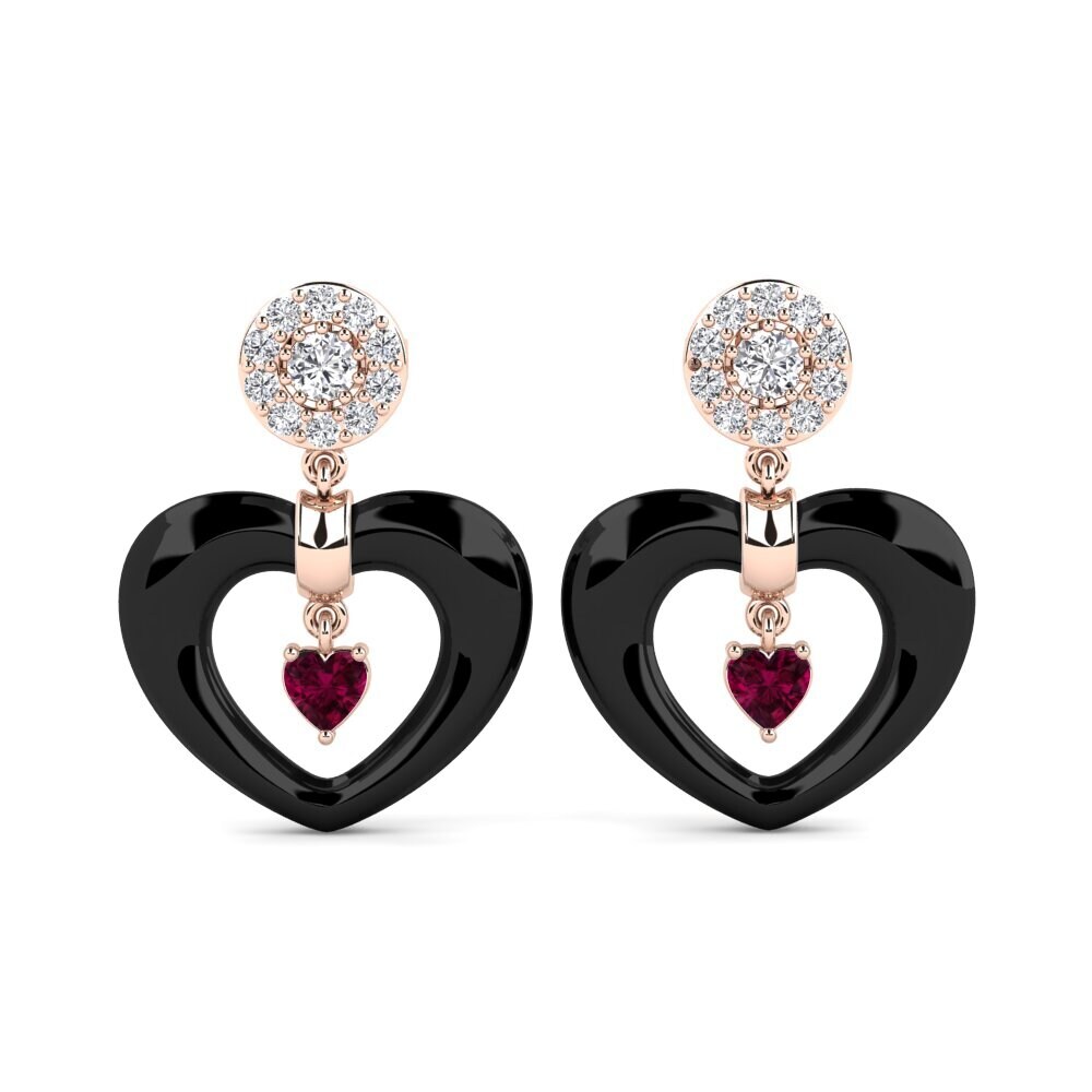 Heart Rhodolite Garnet Women's Earring Savarese