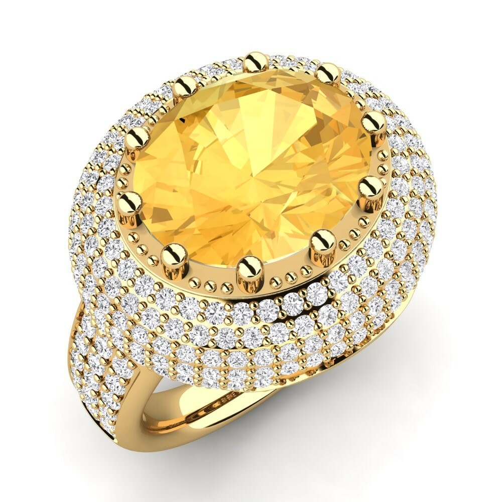 Exclusive Premium Rings GLAMIRA Sayantika 585 Yellow Gold Citrine