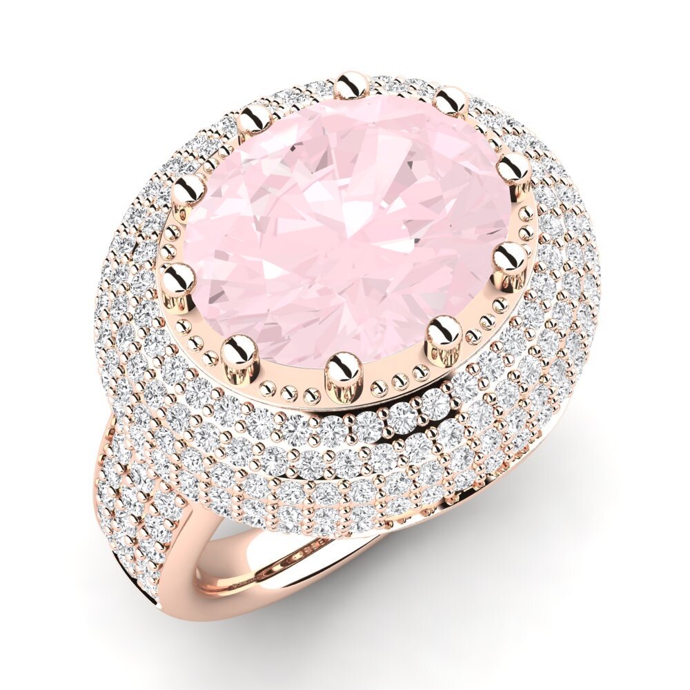 14k Oro Rosa Anillo de compromiso Sayantika