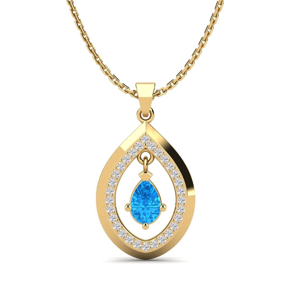Pear Blue Topaz Women's Pendant Sayda