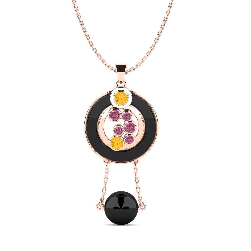 9ct Rose Gold Citrine Women's Pendant Sayre