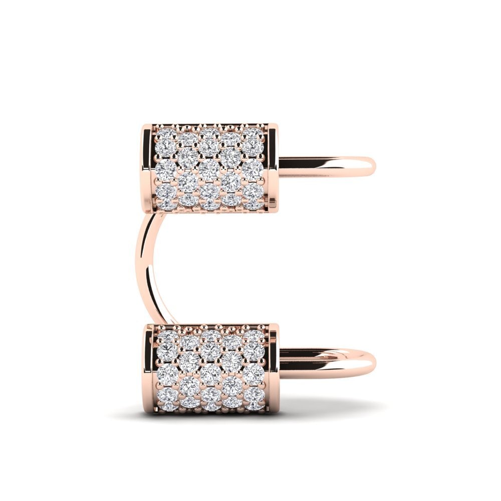 14k Oro Rosa Diamante cultivado en laboratorio Pendiente de mujer Scaletta