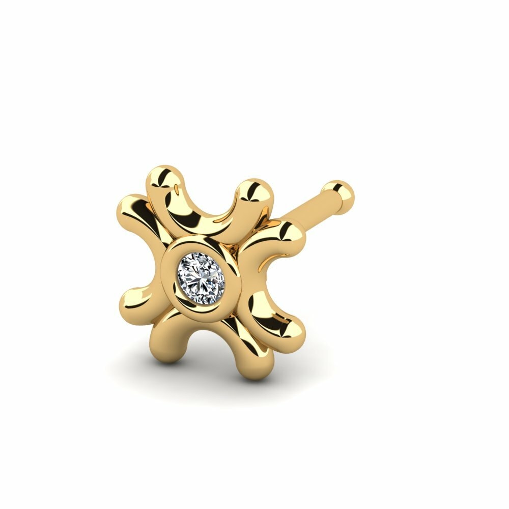 14K Geel Goud Neus Pin Scene