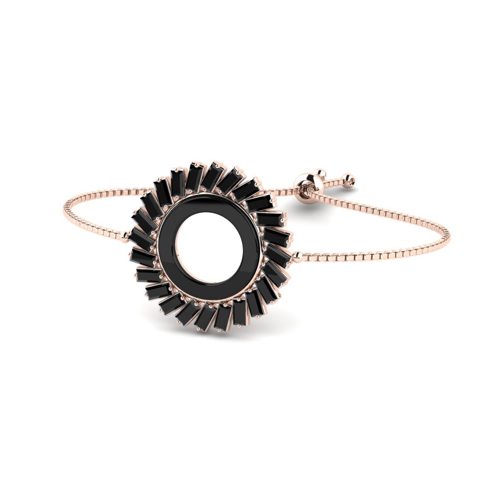 14k Oro Rosa Zafiro negro Pulsera de Mujer Schipper