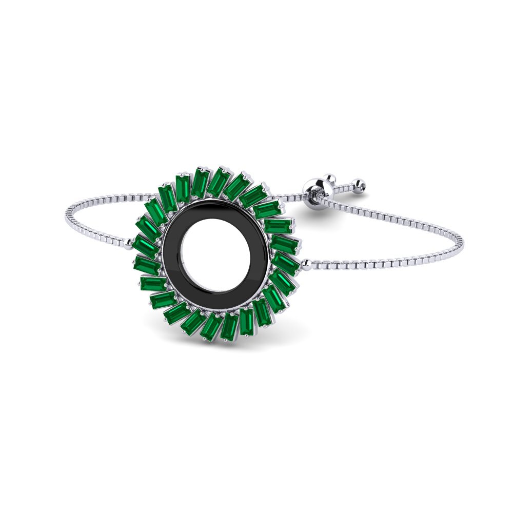 950 Platinum Green Zirconia Women's Bracelet Schipper