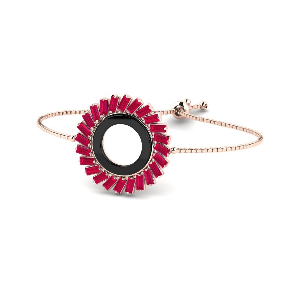 18k Oro Rosa Rubí Pulsera de Mujer Schipper