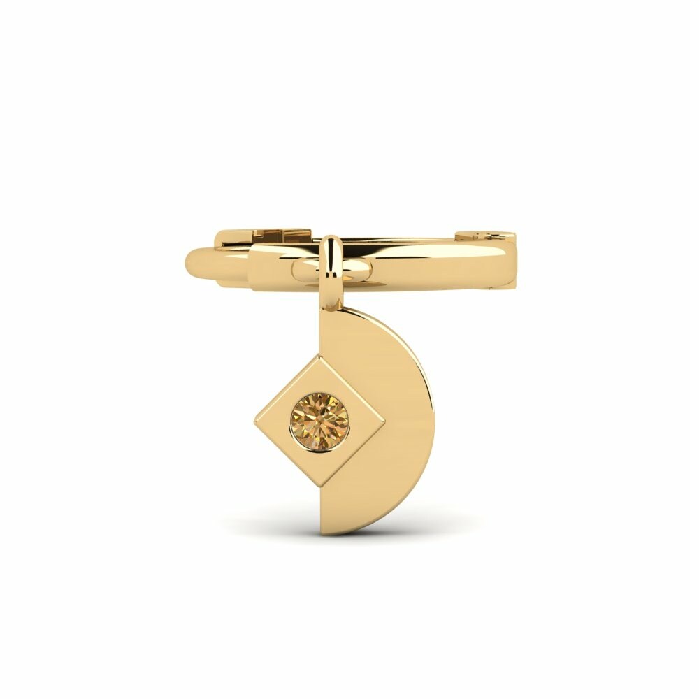 Cartilage Piercing De Oreja Scholastica Oro Amarillo 585 Diamante Marrón