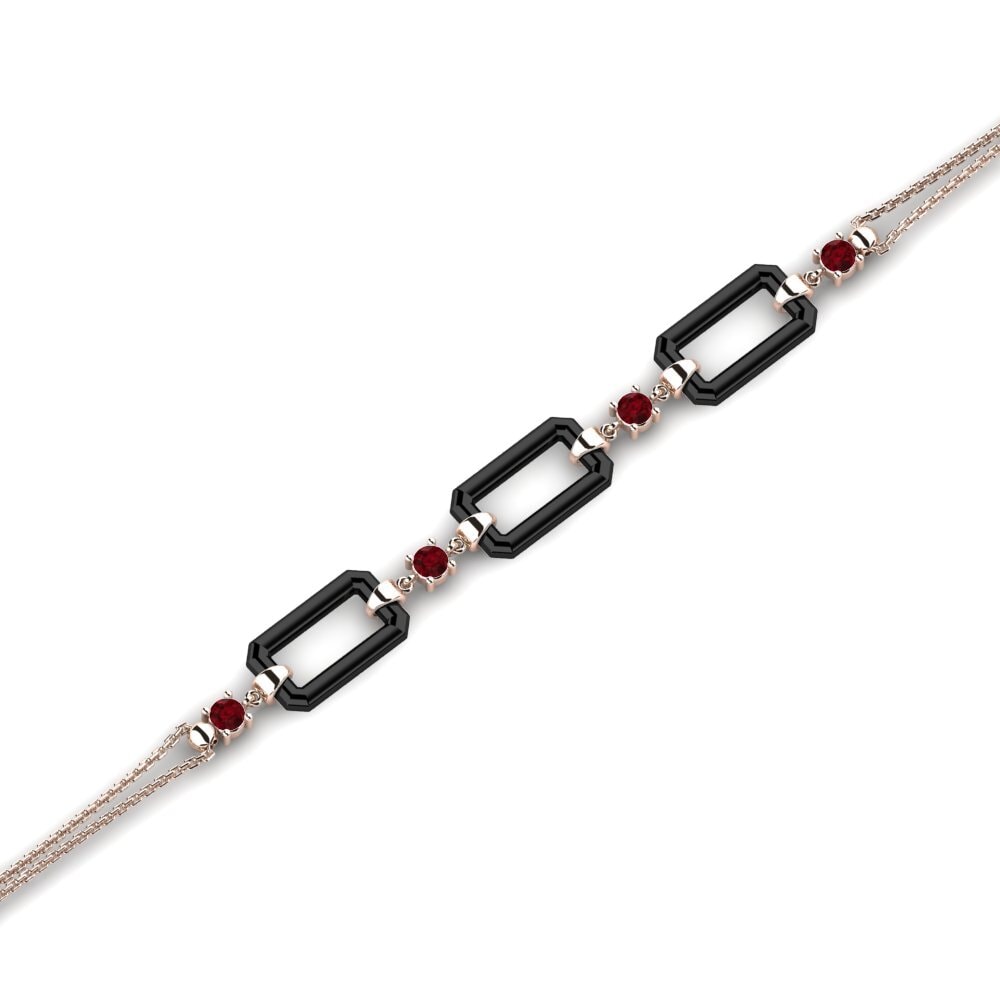 18k Oro Rosa Rubí Pulsera de Mujer Scoggin