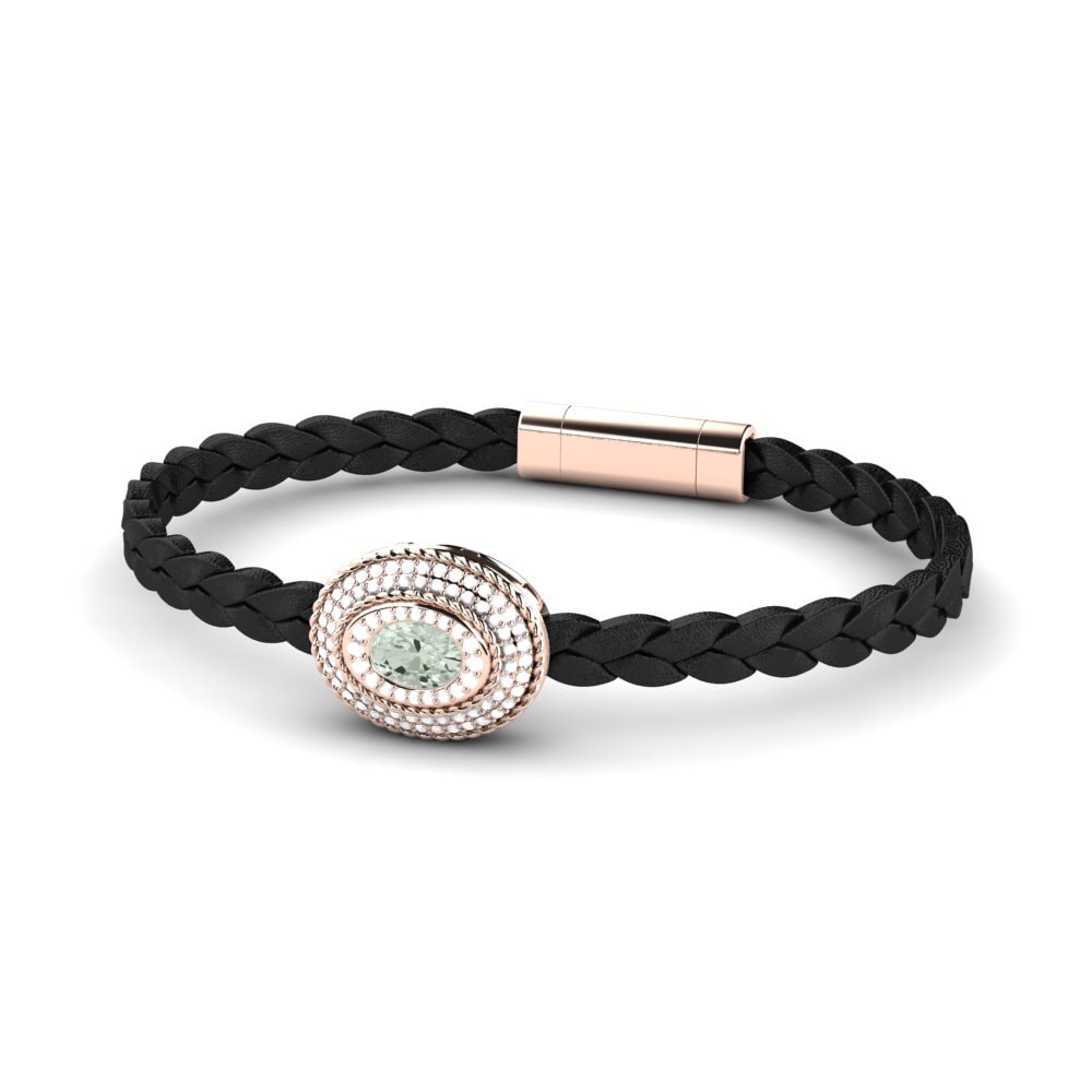 18ct Rose Gold Green Amethyst Men's Bracelet Scolipede