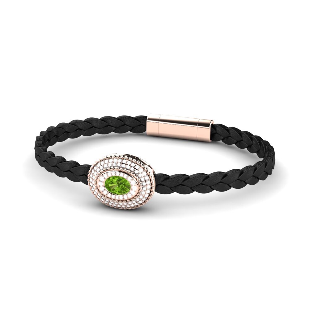 18ct Rose Gold Peridot Men's Bracelet Scolipede