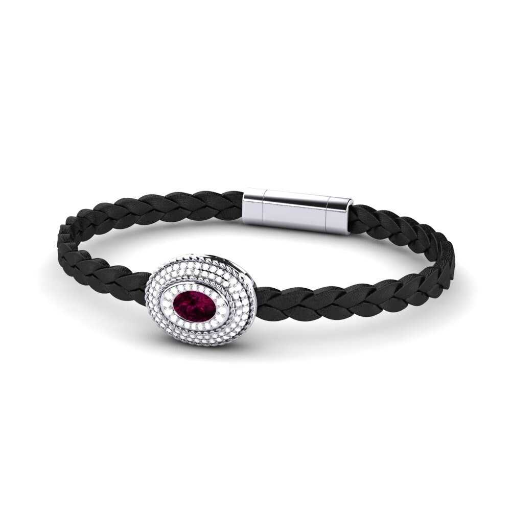 950 Platinum Rhodolite Garnet Men's Bracelet Scolipede