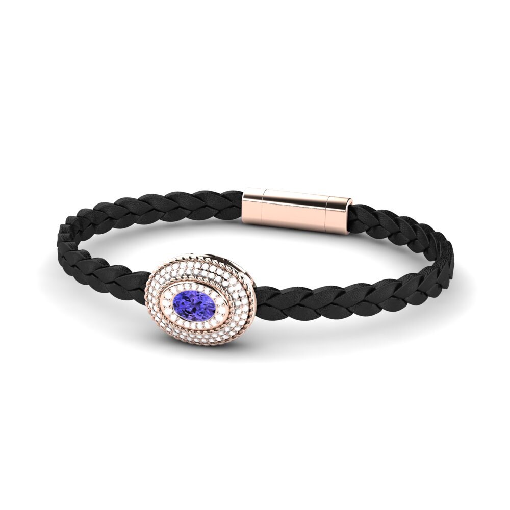18ct Rose Gold Tanzanite Men's Bracelet Scolipede