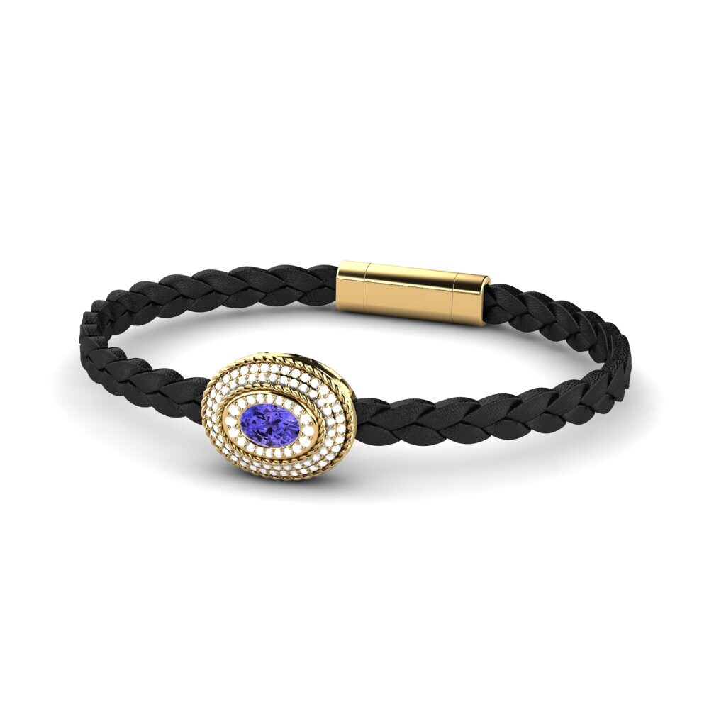 14ct Yellow Gold Tanzanite Men's Bracelet Scolipede