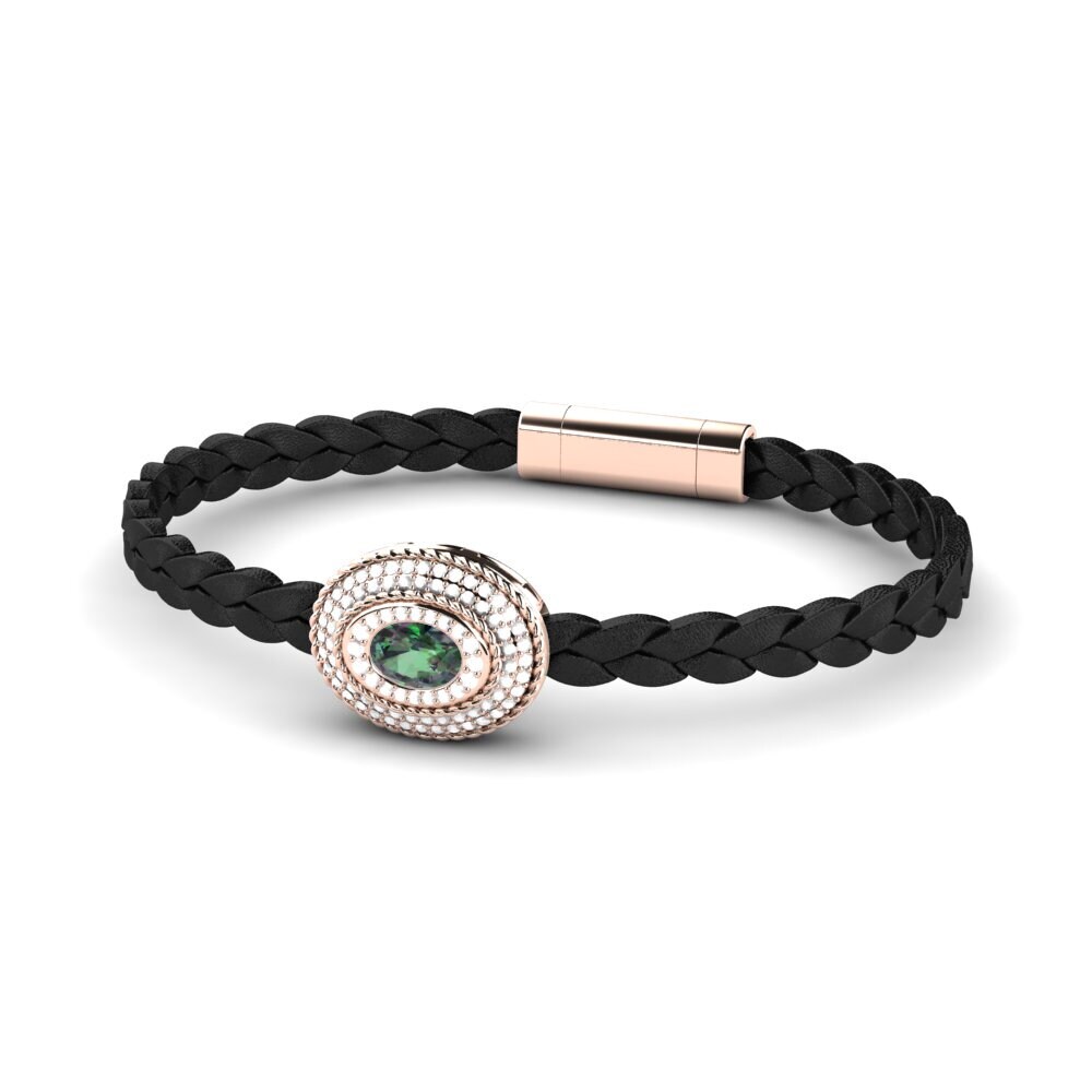 9ct Rose Gold Mystic Topaz Men's Bracelet Scolipede