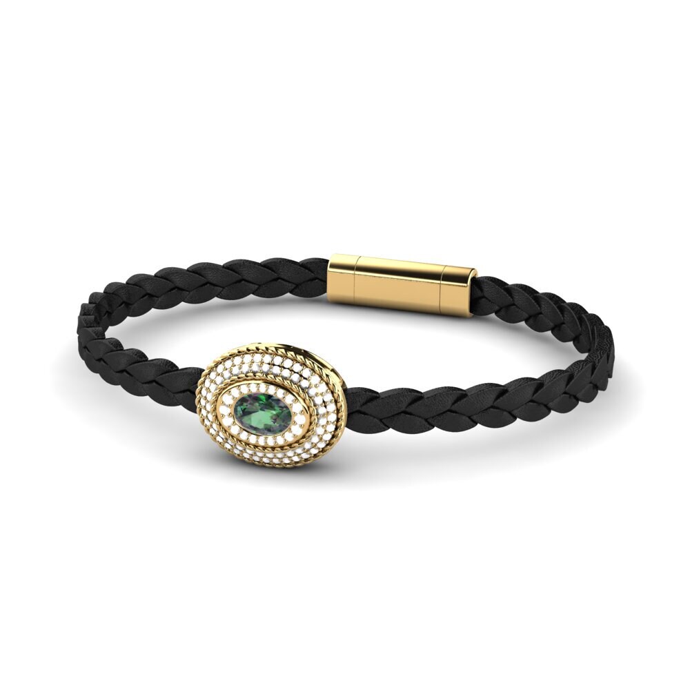 18ct Yellow Gold Mystic Topaz Men's Bracelet Scolipede