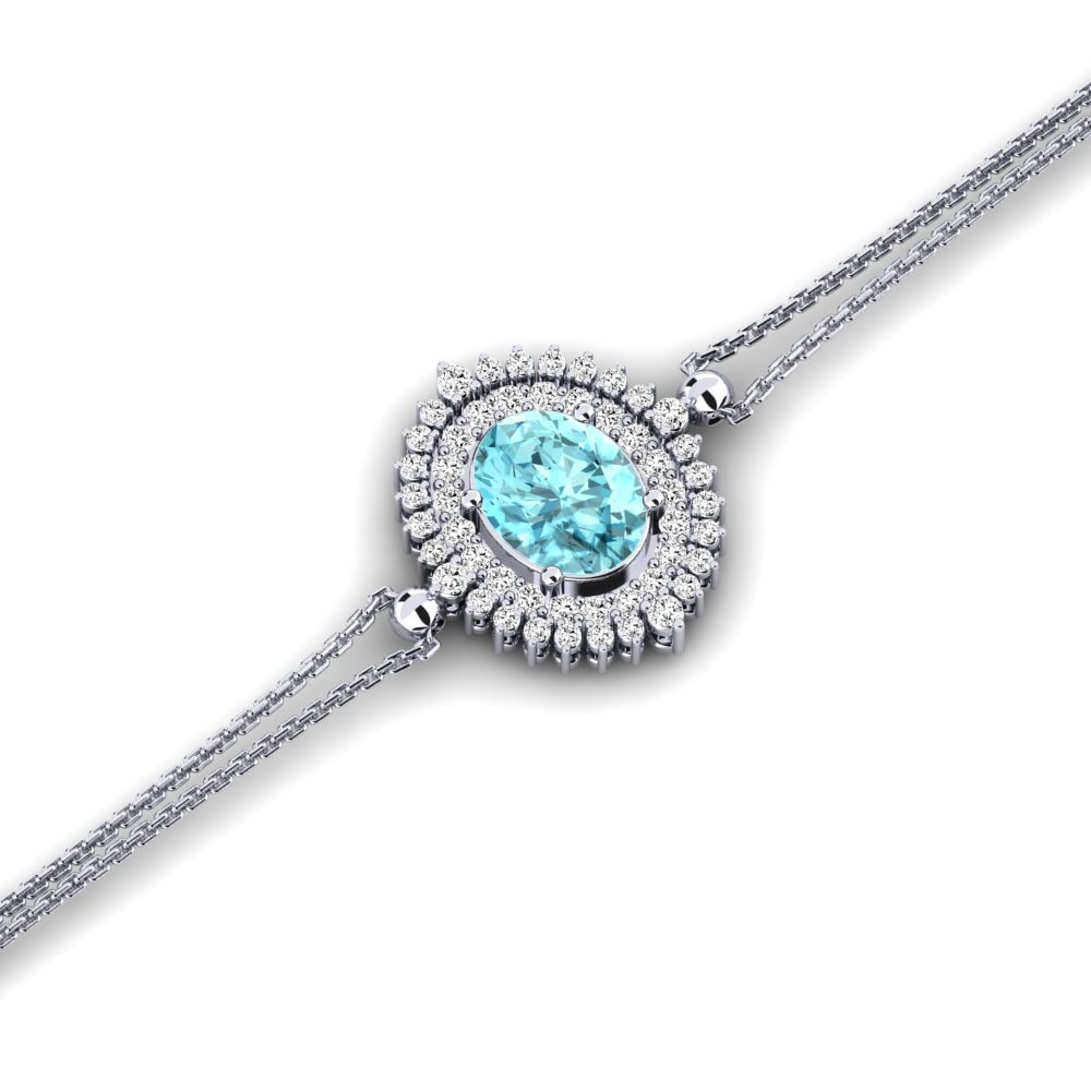 Paladio Circón Azul Pulsera de Mujer Scolle
