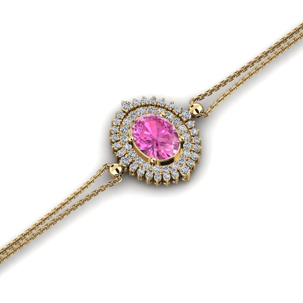 Oval Pink Topaz Women's Bracelet Scolle
