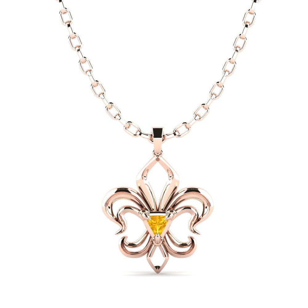 14ct Rose Gold Citrine Men's Pendant Scott