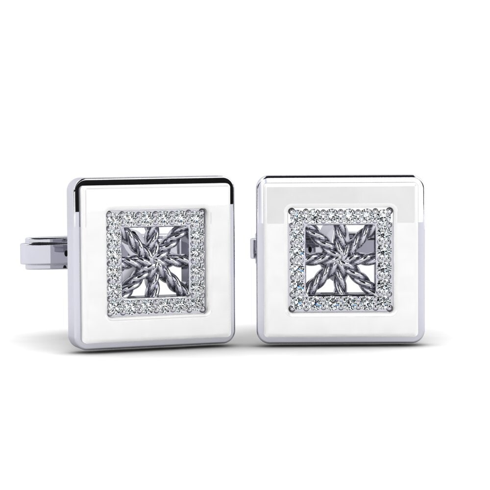 14ct White Gold Cufflink Scotto