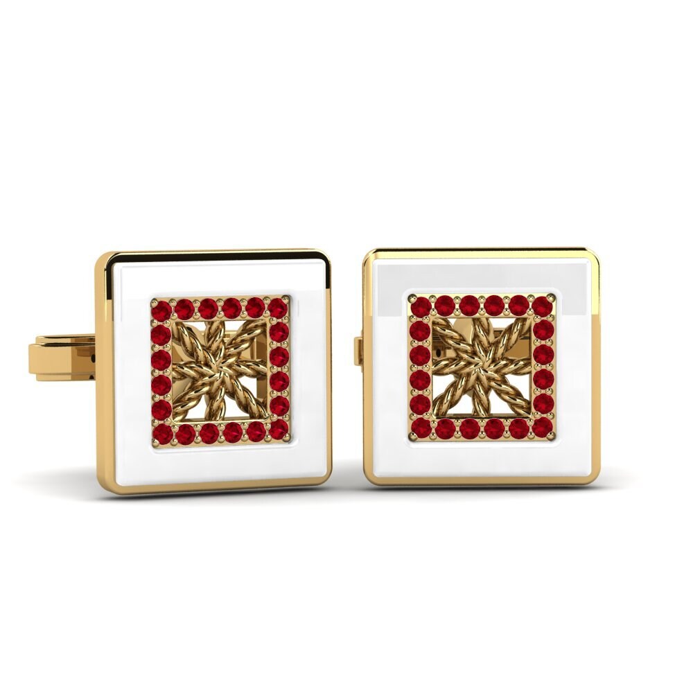 Red Zirconia Cufflink Scotto