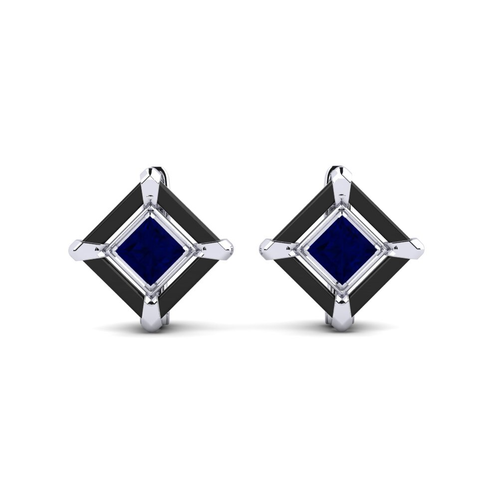 White Silver Sapphire Women's Earring Scudder