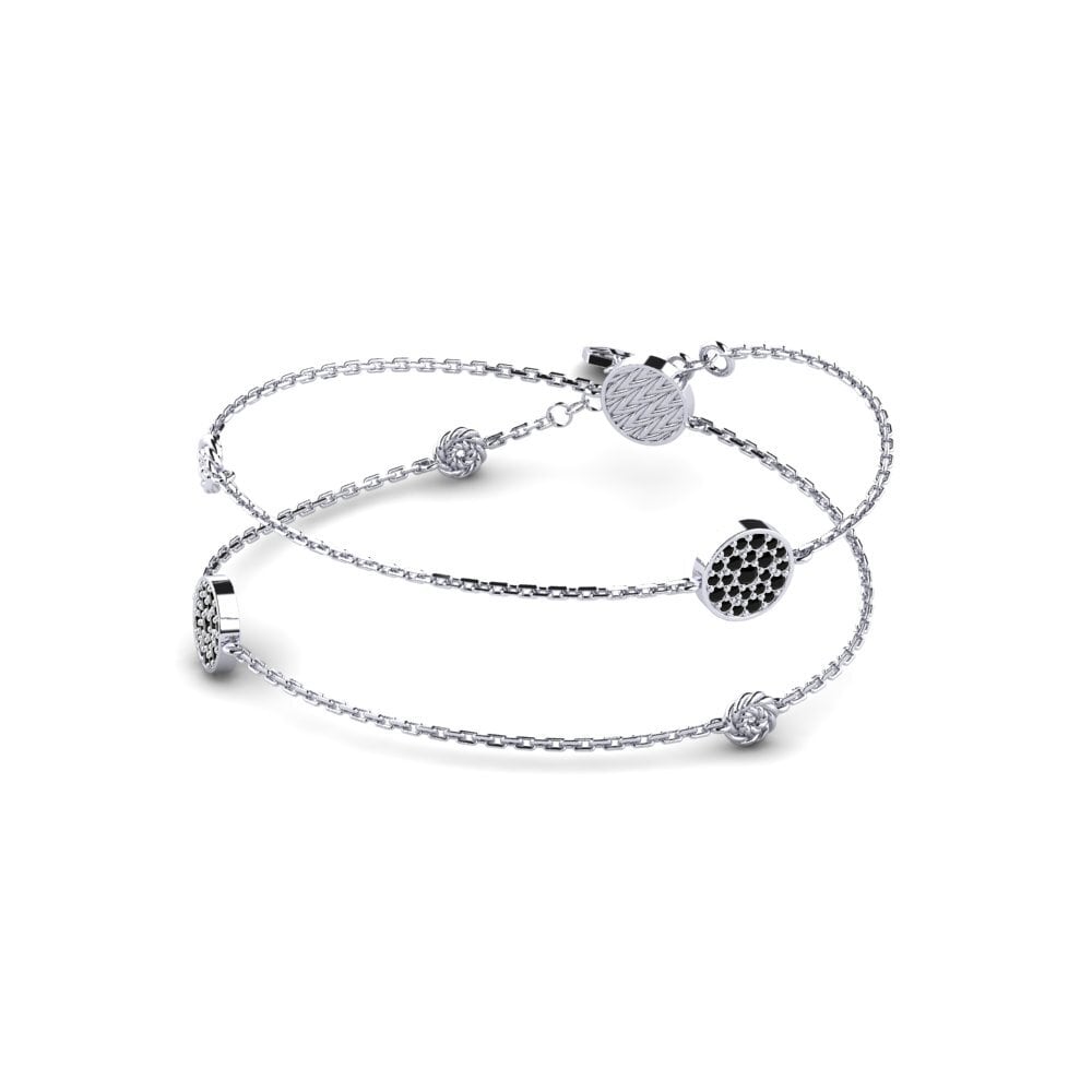 White Silver Black Diamond Women's Necklace Scuttle