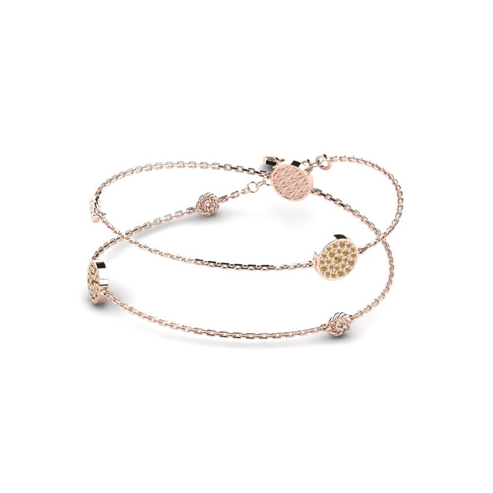 9ct Rose Gold Brown Diamond Women's Necklace Scuttle